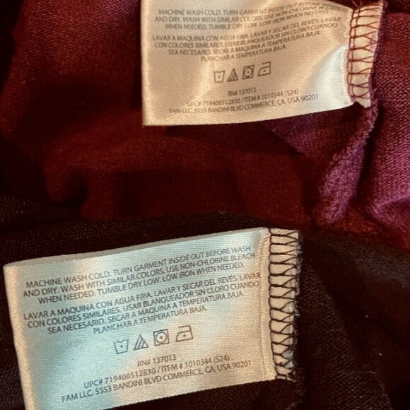Bundle of 2 Banana Republic Long Sleeve Tee Tops  XL Burgundy & Black #350D - Picture 10 of 10